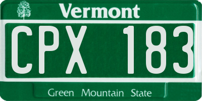 VT license plate CPX183