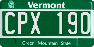 VT license plate CPX190