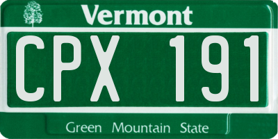 VT license plate CPX191