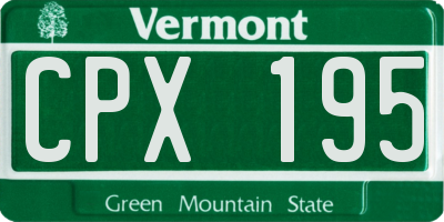 VT license plate CPX195