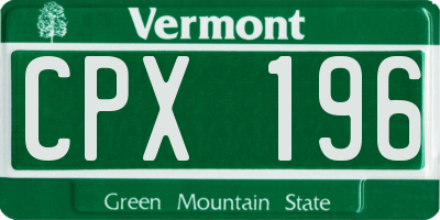 VT license plate CPX196
