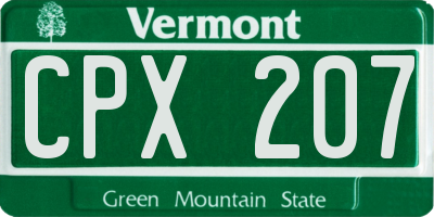 VT license plate CPX207