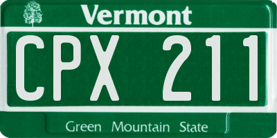 VT license plate CPX211
