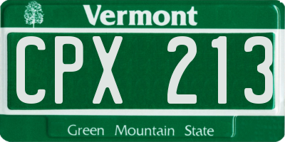 VT license plate CPX213