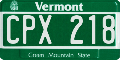 VT license plate CPX218