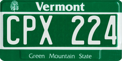 VT license plate CPX224