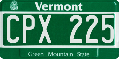 VT license plate CPX225