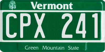 VT license plate CPX241
