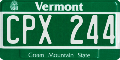 VT license plate CPX244