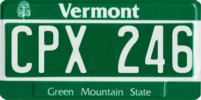VT license plate CPX246