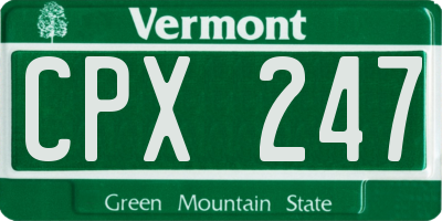 VT license plate CPX247