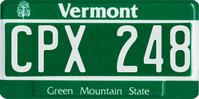 VT license plate CPX248