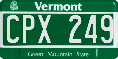 VT license plate CPX249