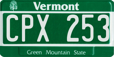 VT license plate CPX253