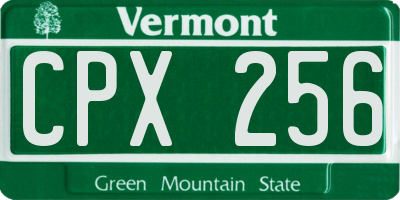 VT license plate CPX256