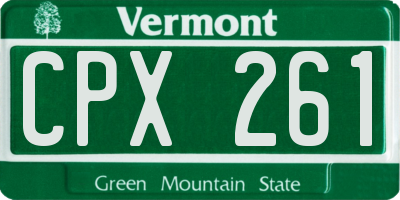VT license plate CPX261