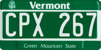 VT license plate CPX267