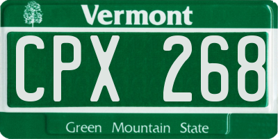 VT license plate CPX268