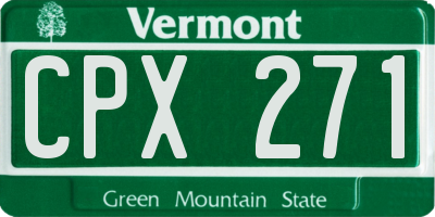 VT license plate CPX271