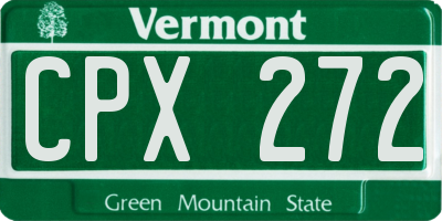 VT license plate CPX272