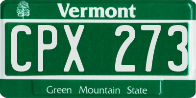 VT license plate CPX273