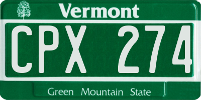 VT license plate CPX274