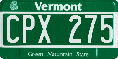 VT license plate CPX275