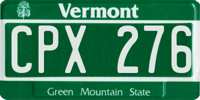 VT license plate CPX276