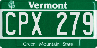 VT license plate CPX279