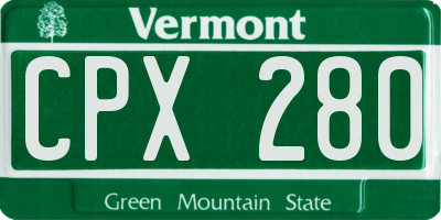 VT license plate CPX280