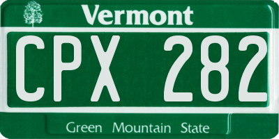 VT license plate CPX282