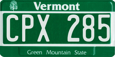 VT license plate CPX285