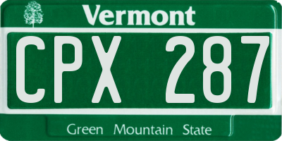 VT license plate CPX287