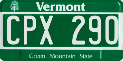 VT license plate CPX290
