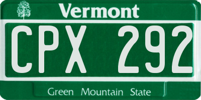 VT license plate CPX292