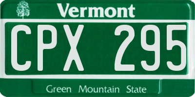 VT license plate CPX295