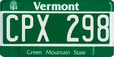VT license plate CPX298