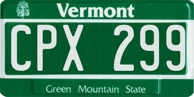 VT license plate CPX299