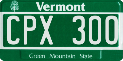 VT license plate CPX300