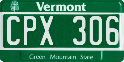 VT license plate CPX306