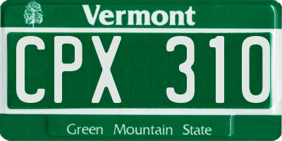 VT license plate CPX310