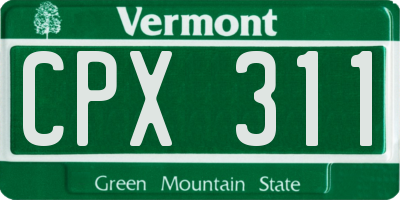 VT license plate CPX311