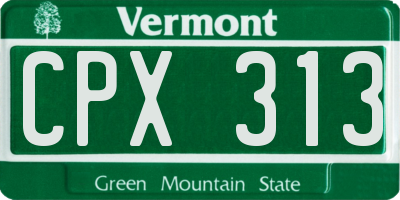 VT license plate CPX313