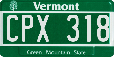 VT license plate CPX318