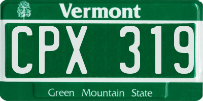 VT license plate CPX319