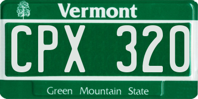 VT license plate CPX320