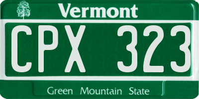 VT license plate CPX323