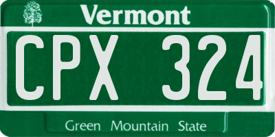 VT license plate CPX324