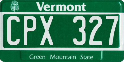VT license plate CPX327