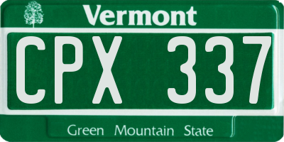 VT license plate CPX337